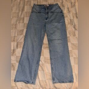 Abercrombie High Rise 90s style jeans. Fit is curve love and short length.